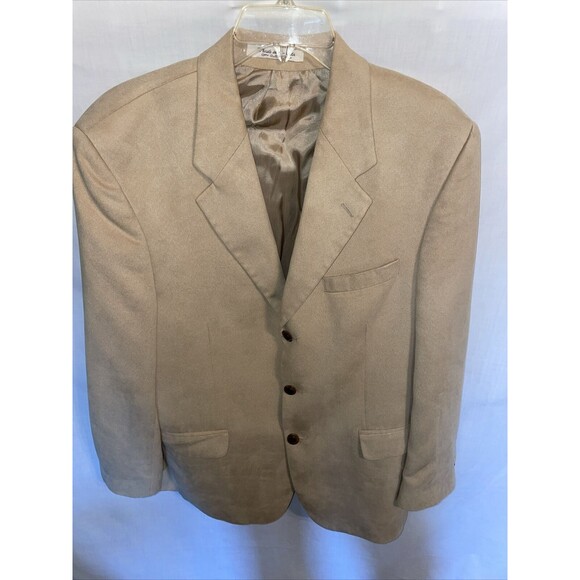 Brandini Dress Blazer Mens Size 40R Beige Three Button Long Sleeve - Picture 1 of 12